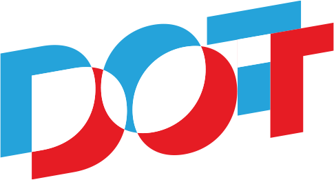 Red, white, and blue text-based logo for DOTDOT Studios, Inc.