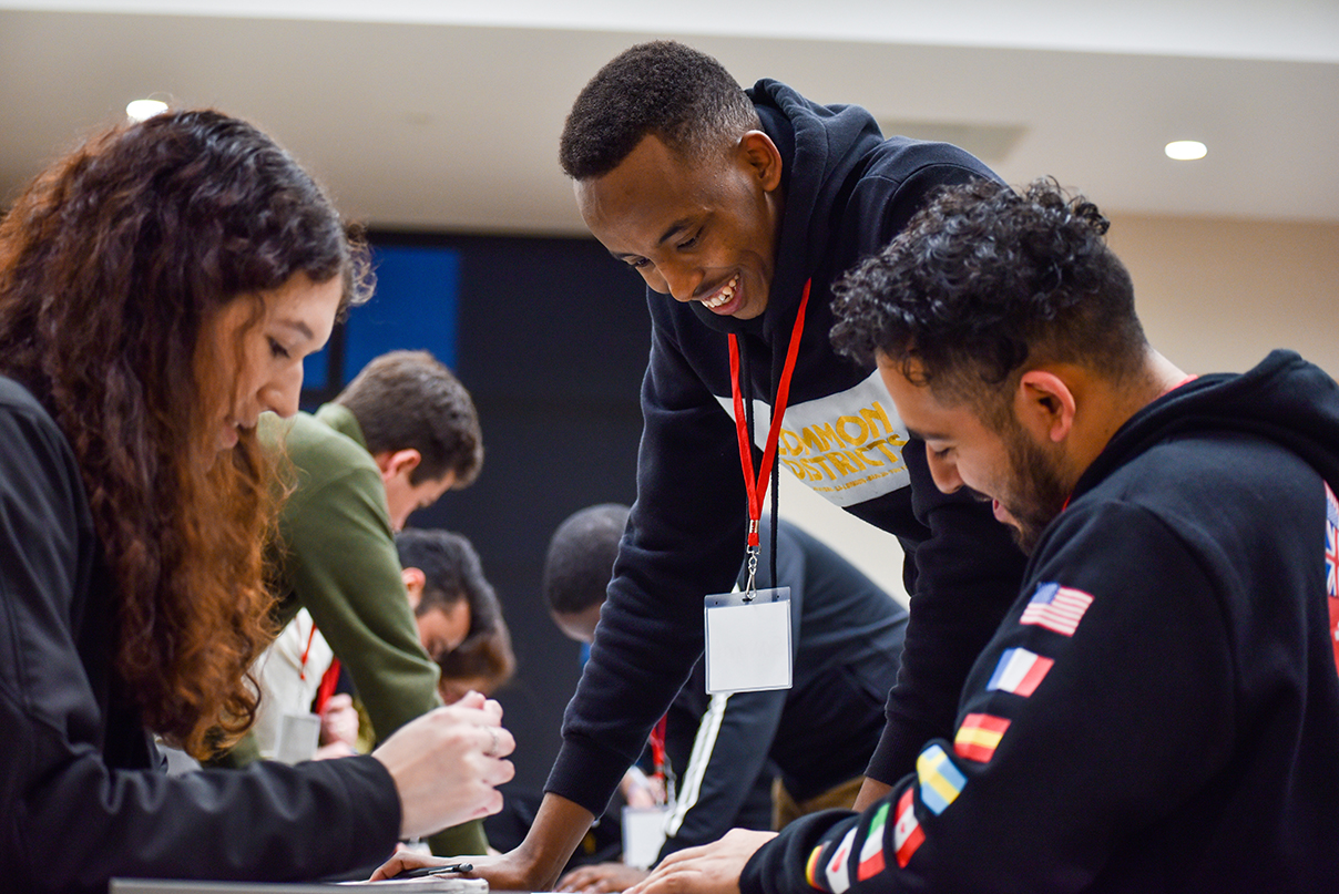 students competing in a student challenge