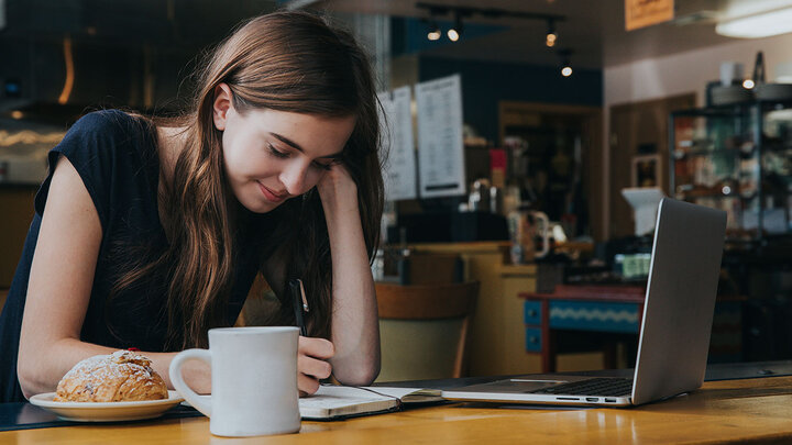 Student studying
