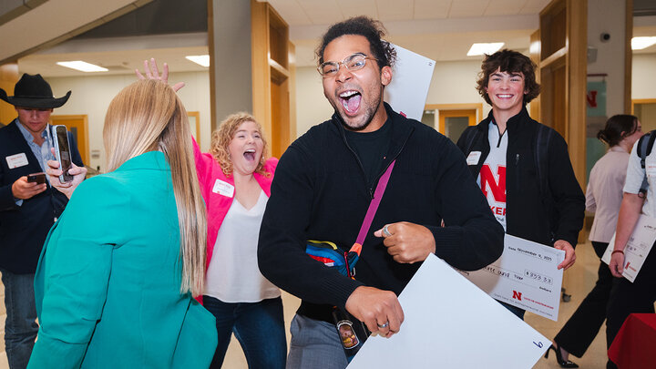 Student Celebrating after the competition!