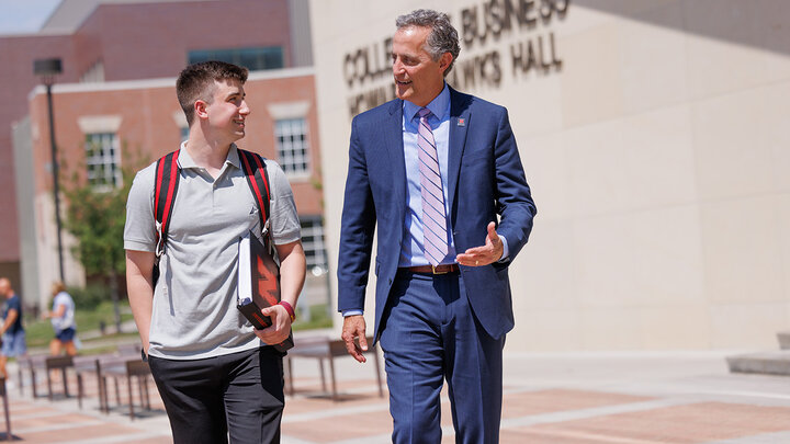 Jack Kinney with Richard Moberly, dean of the College of Law,