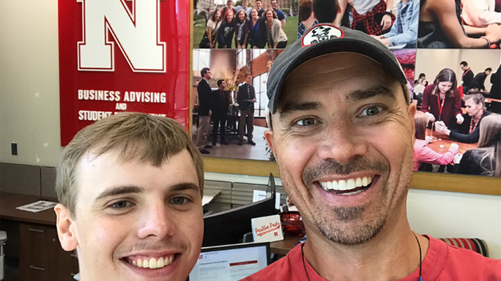 Seth Jensen (right, with son Grant) built on his small town background to become a successful CFO.