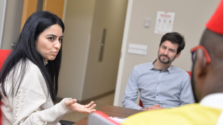 Malika Pulatova met with professors last fall to explore ideas for collaboration between Nebraska Business students and the United Nations.