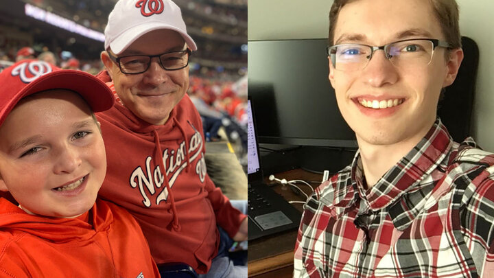 Tim Meyers (left shown with son), ’94, president at WellCare of Nebraska, helped support Justin Lang, a junior actuarial science major from Sioux City, Iowa, as an Ameritas Student Researcher.