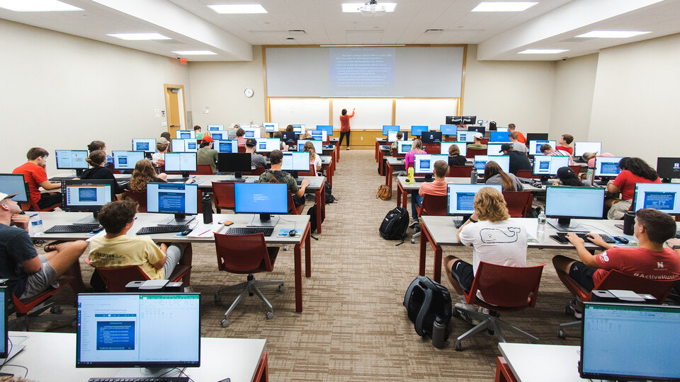 Students in the computer lab