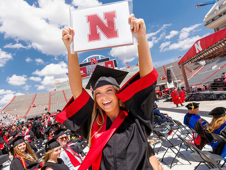 Student at commencement