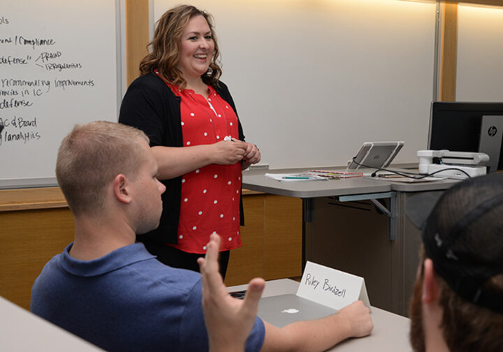Saunders' infectious personality helps reinforce auditing principles to students.