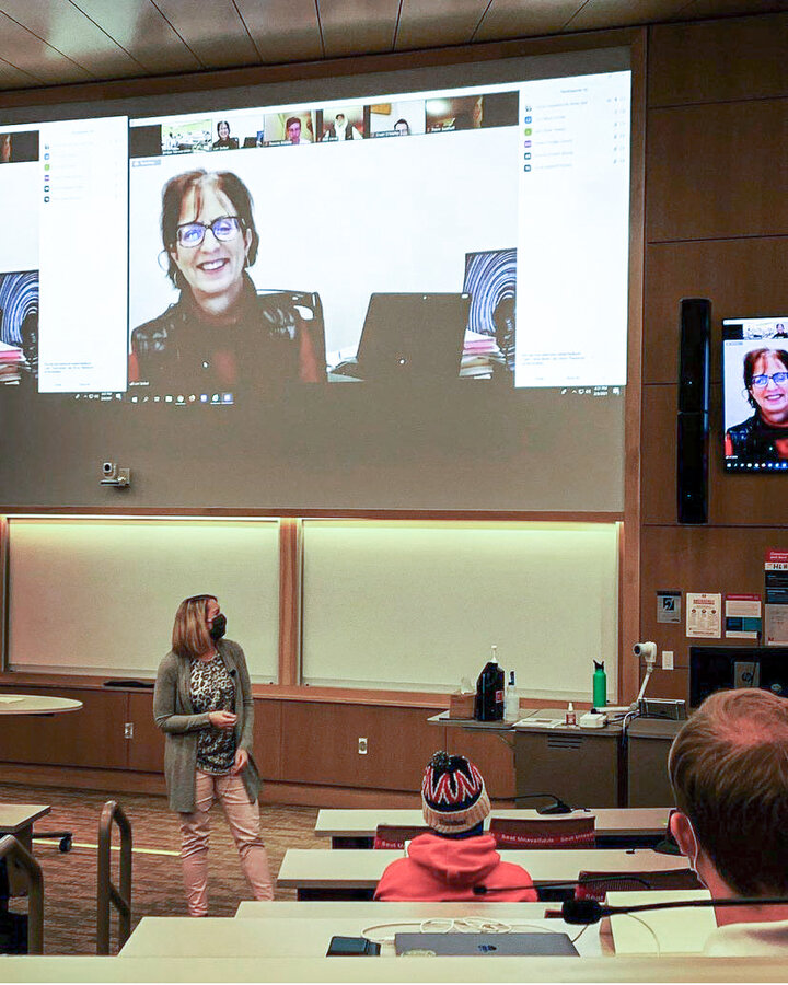 Lori Seibel, CEO and president of the Community Health Endowment of Lincoln, spoke to the class about the importance of philanthropic work.