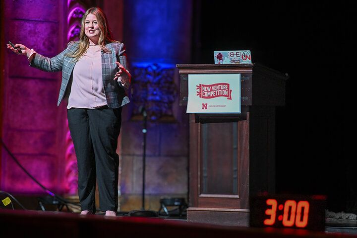 Brooke Parrish pitched FuturHerd Solutions and won first place in the Advanced Traction Bracket of the New Venture Competition.