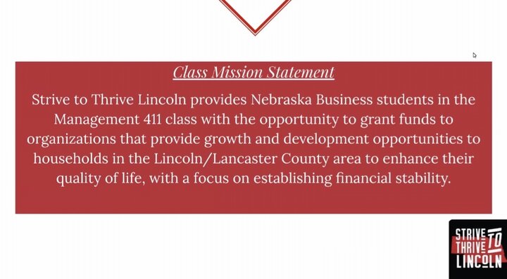 The Strive to Thrive Lincoln students awarded $5,000 in grants to The South of Downtown Community Development Organization and Visionary Youth, two local nonprofits in the Lincoln community.