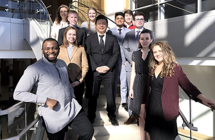The latest cohort of Allan Noddle International Business Distinguished Scholars participated in an induction ceremony March 6.