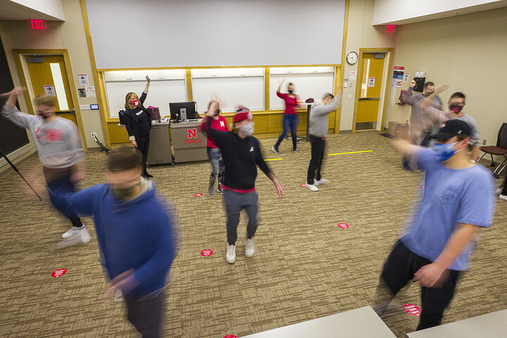 Students are encouraged to get out of their comfort zones when they practice different improv techniques in class.