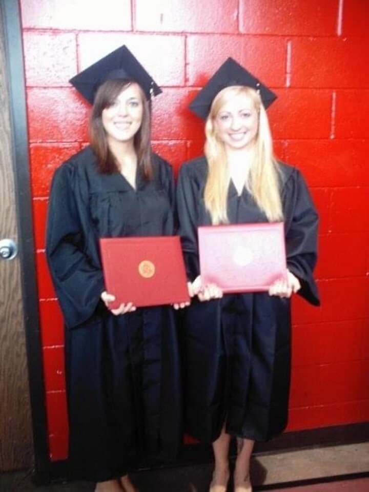 Rachel Golberg (left) and Jeannie North (right) graduated three times together including from Nebraska in 2007. The pair were college roommates, classmates and co-workers, and they continue to support each other as friends and women in business. Photo courtesy of Golberg.