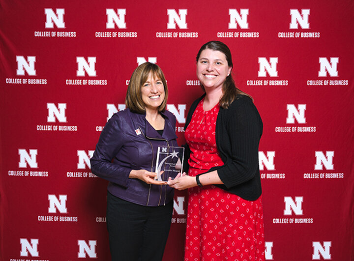 Jennifer Mostek with the dean!