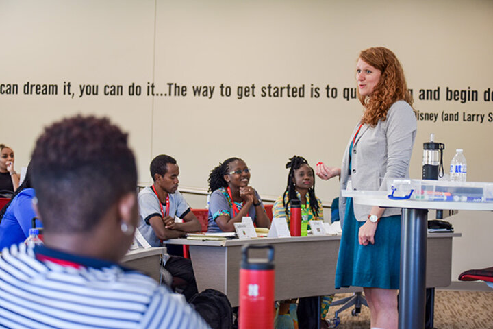 Samantha Kennelly provided strengths insights to the Mandela Washington Fellows during their time at Nebraska.