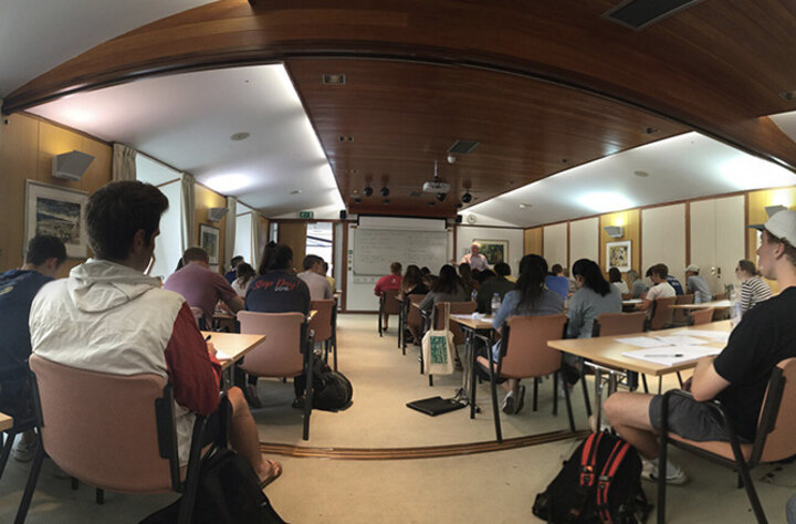 A typical class for the Nebraska students at Oxford University.