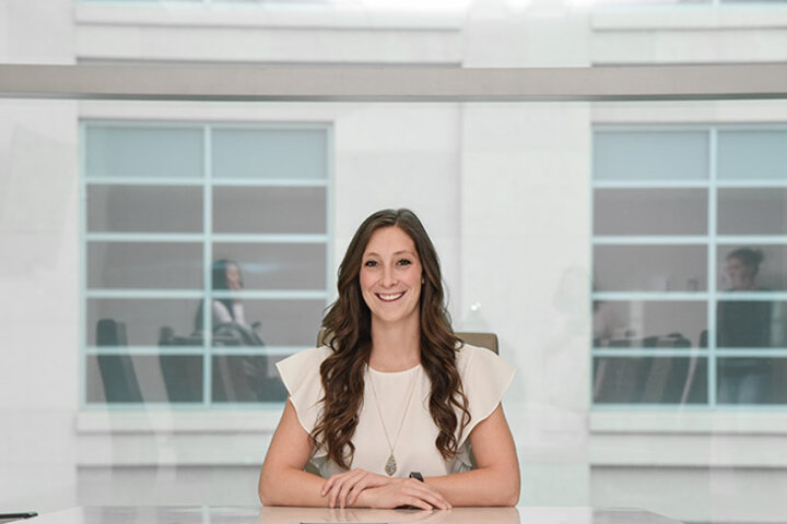 Capitalizing on her first-year graduate assistantship, Taylor Berry sharpened skills in marketing, design and social media by working closely with colleagues in the college’s Communications, Marketing and External Relations office.