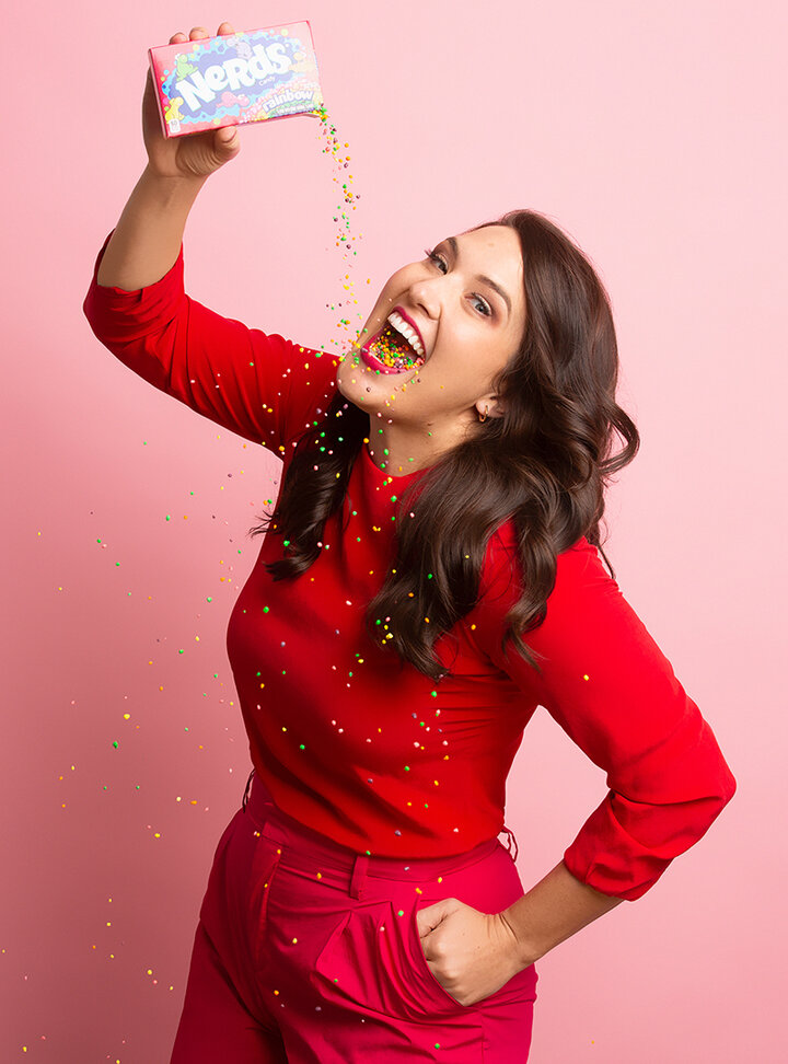 Tessa Porter holding Sweets