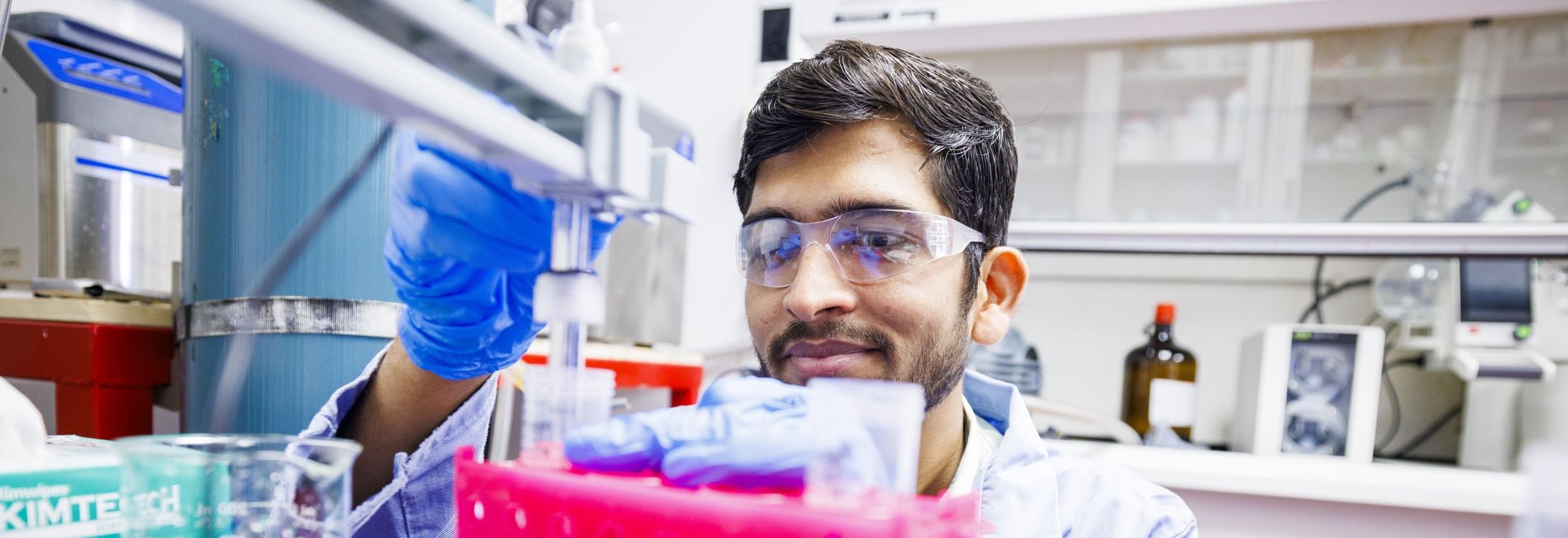 Student in lab