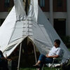 Person and tipi