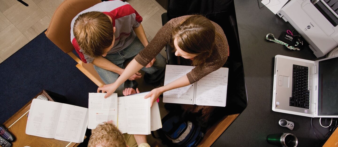 Students at a desk