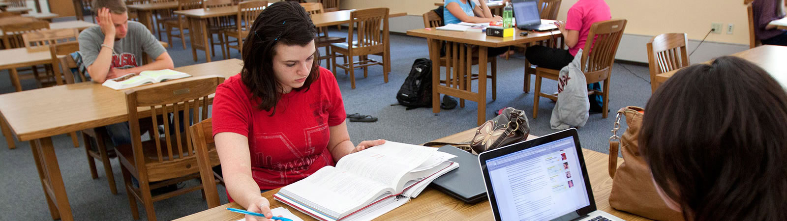 Students in library