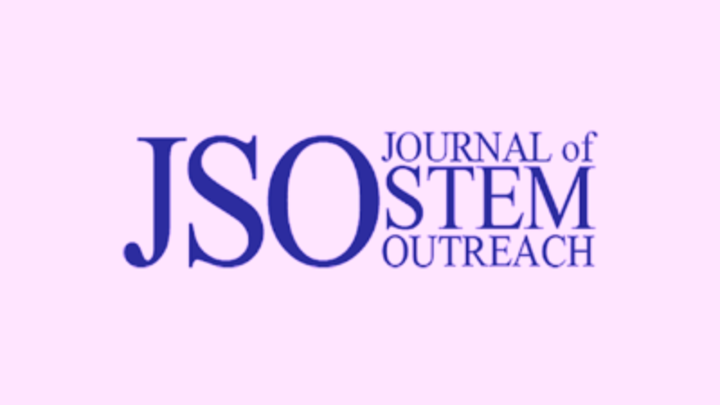 Journal of STEM Outreach logo consisting of dark blue text on a light pink background