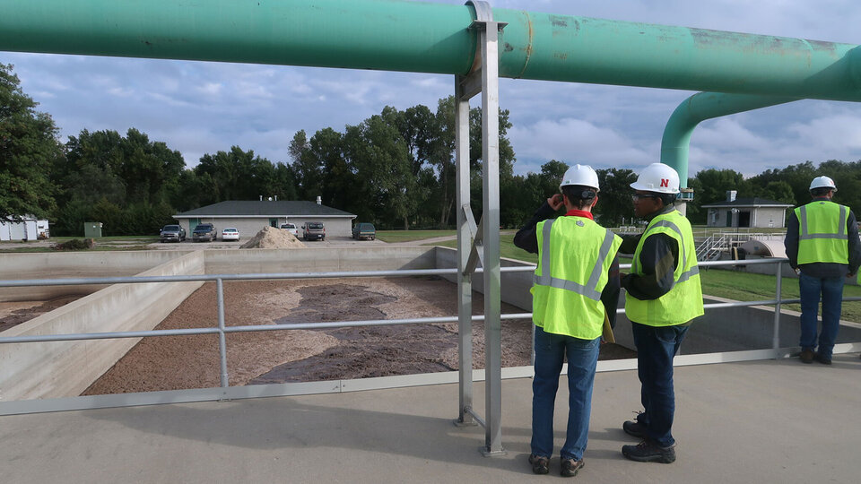 Viewing water plant basin on a tour