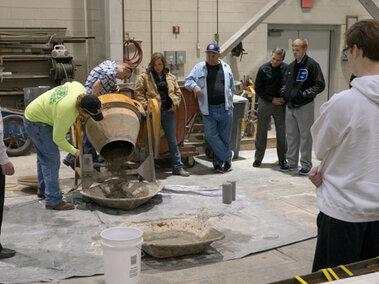 The Peter Kiewit Institute - Room 126 - cement mix demonstration