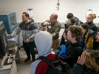 The Peter Kiewit Institute - Room 128 - Concrete test demonstration