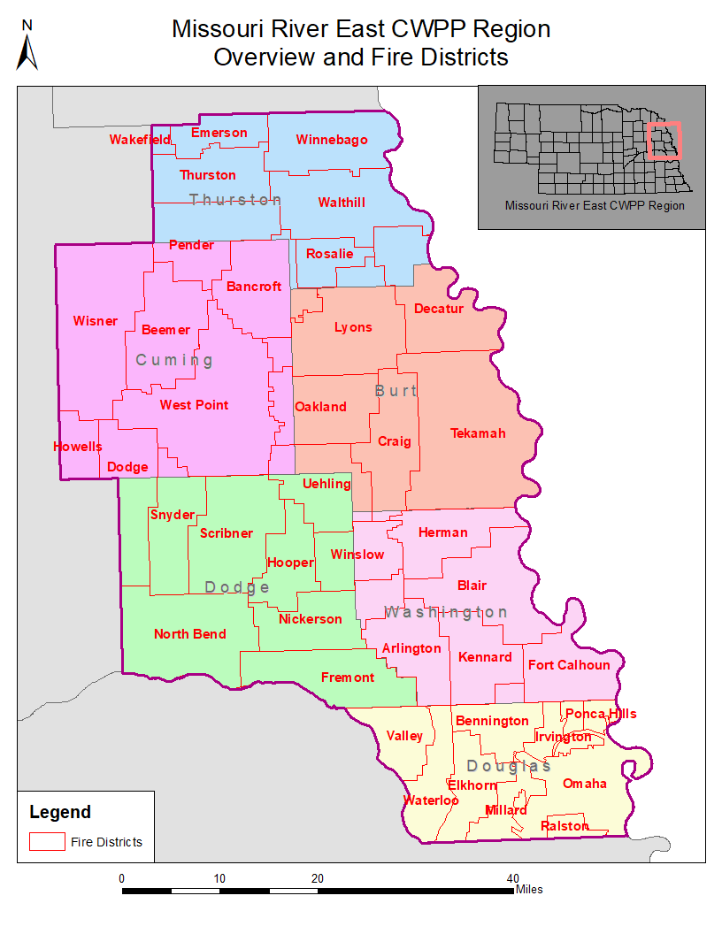 Missouri River East Community Wildfire Protection Plan Map.