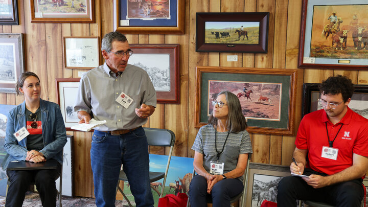 Carl Simmons of Golden Prarie Bison presents on creating a niche tourism market at Price’s Gallery, in Valentine, at the 2023 CEC Conference. Photo by Russell Shaffer 