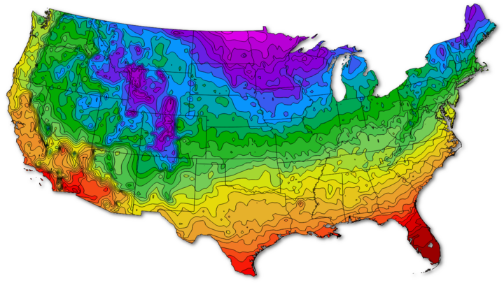 Generic Temperature Map of US