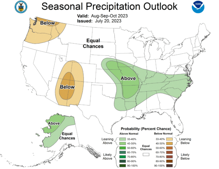 Seasonal precipitation outlook for the United States