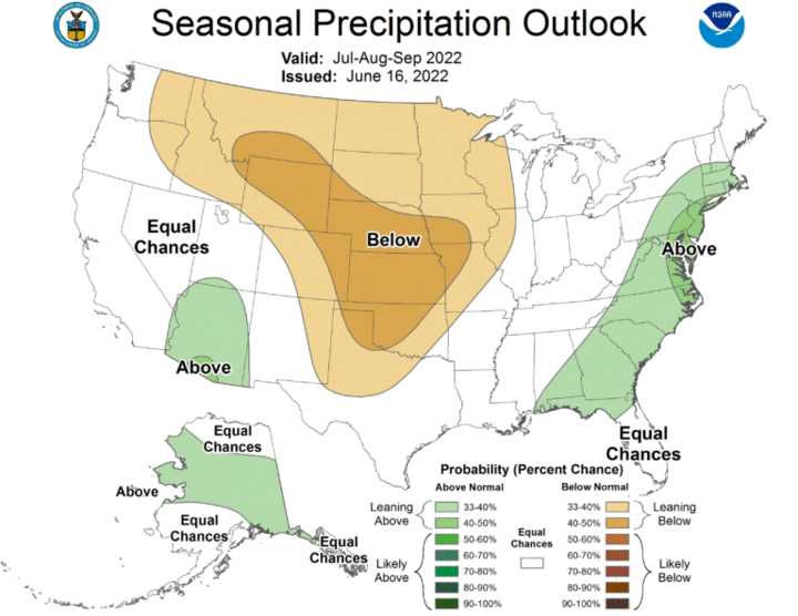 Seasonal precipitation outlook for the United States