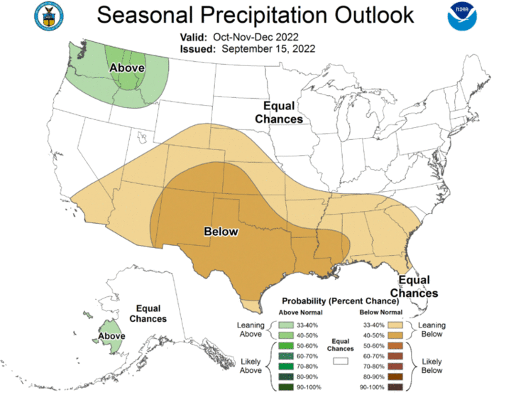 Seasonal precipitation outlook for the United States