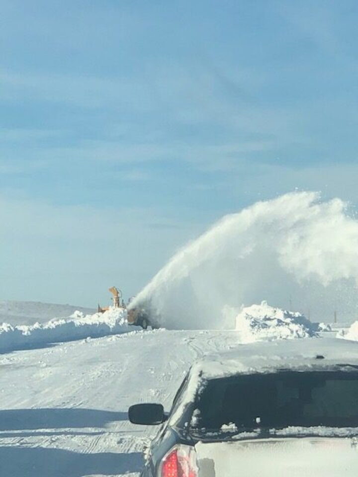 Road clearing outside of Mission, South Dakota