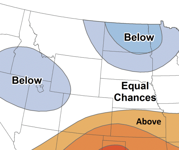 Seasonal temperature outlook for the High Plains region