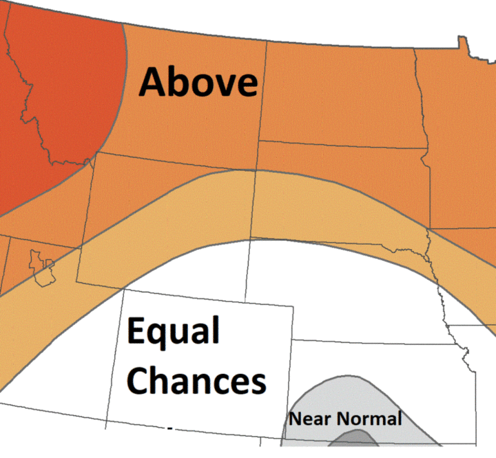 Seasonal temperature outlook for the High Plains region
