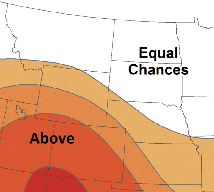 Seasonal temperature outlook for the High Plains region