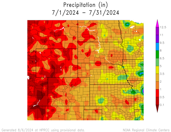 Total precipitation in the High Plains region
