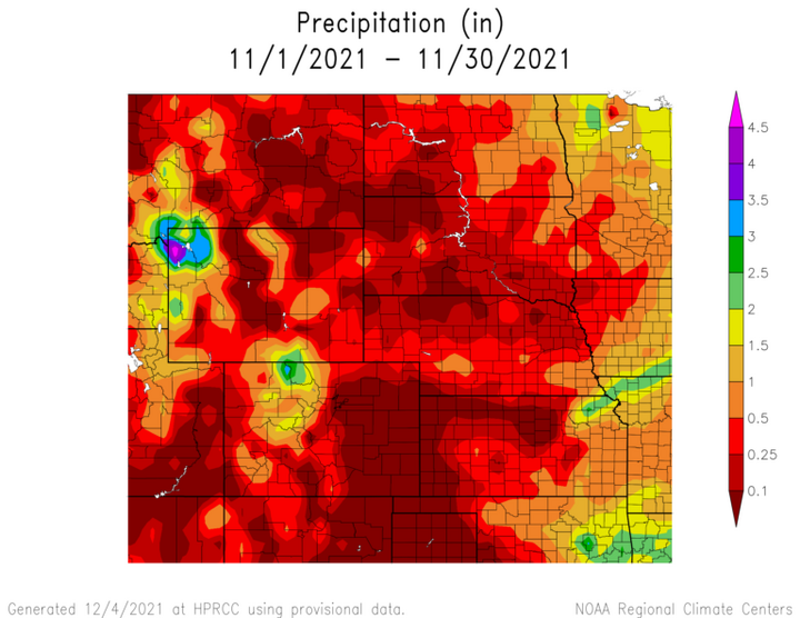 Total precipitation in the High Plains region