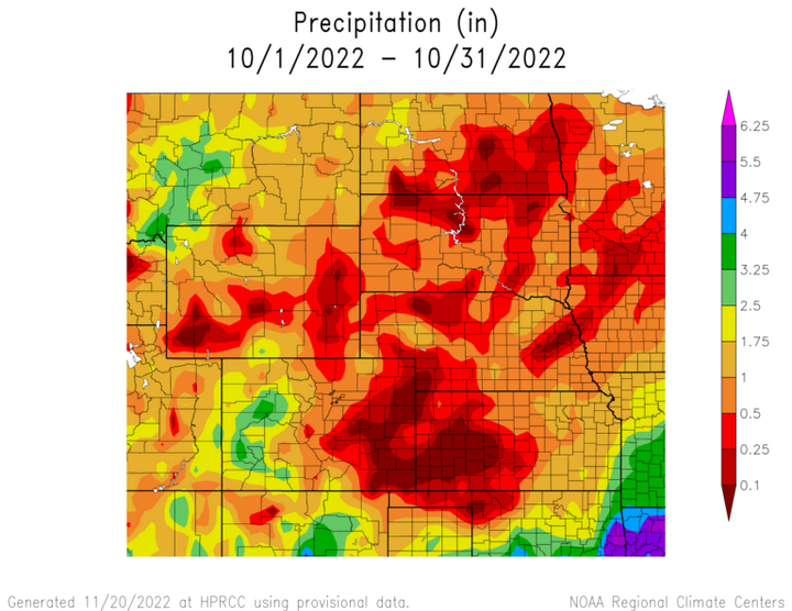Total precipitation in the High Plains region