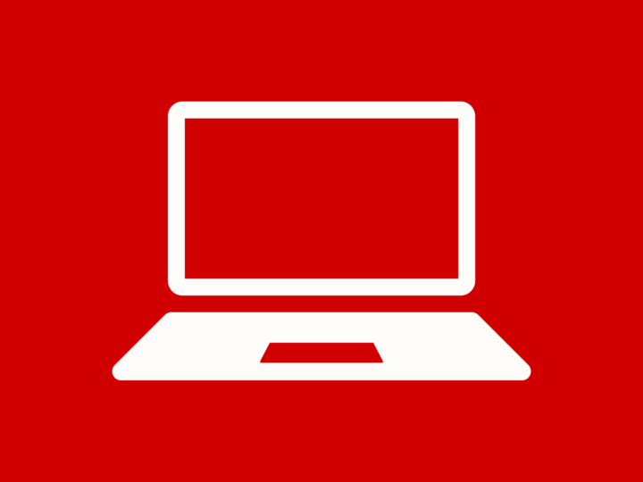 computer icon on red background