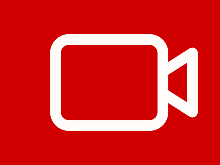 Camera icon on red background