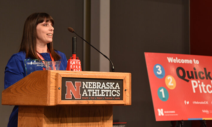 Christina Oldfather advises the collegiate competitors to utilize the resources within Lincoln when starting a business.
