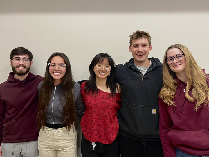Team members Chloe Deabler, Sofi Morales, Kayleen Nguyen, James Sawall and Jared Toof