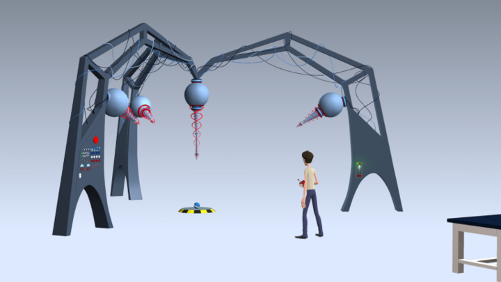 An image from Glover's animated film "Irritable Ball Syndrome," which tells the story of a scientist who tries to infuse life into a ball. Courtesy photo.