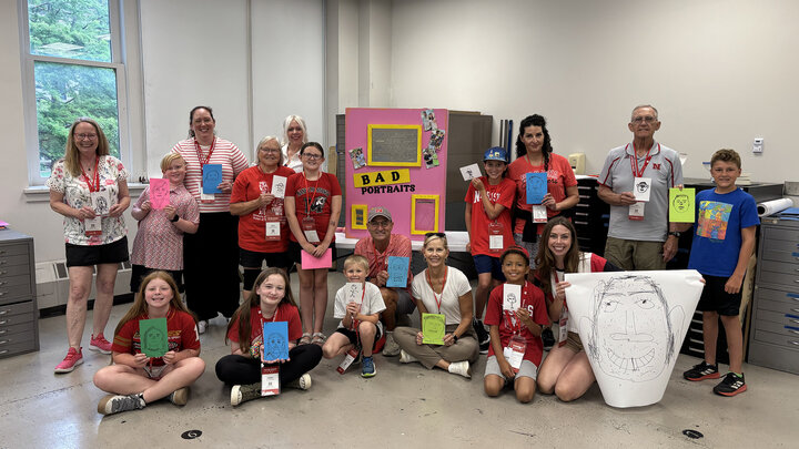 Assistant Professor of Practice in Graphic Design Jen Landis taught "Wacky Portraits: Draw Without Looking" at last year’s Future Husker University. This year, the Hixson-Lied College is offering three classes in music and art.
