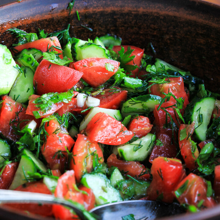 Cucumber tomato salad